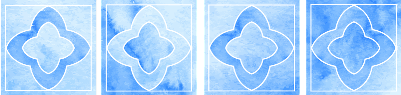 Vinyl vloerkleed badkamer mozaïek in blauwtinten - TenStickers