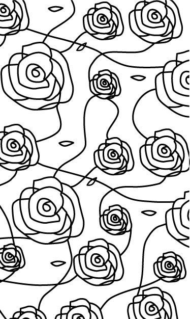 Vinyl vloerkleed badkamer minimalistische rozen - TenStickers