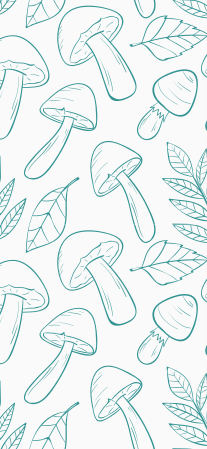 Vinyl tapijt bloemen en planten met paddenstoelenpatroon - TenStickers