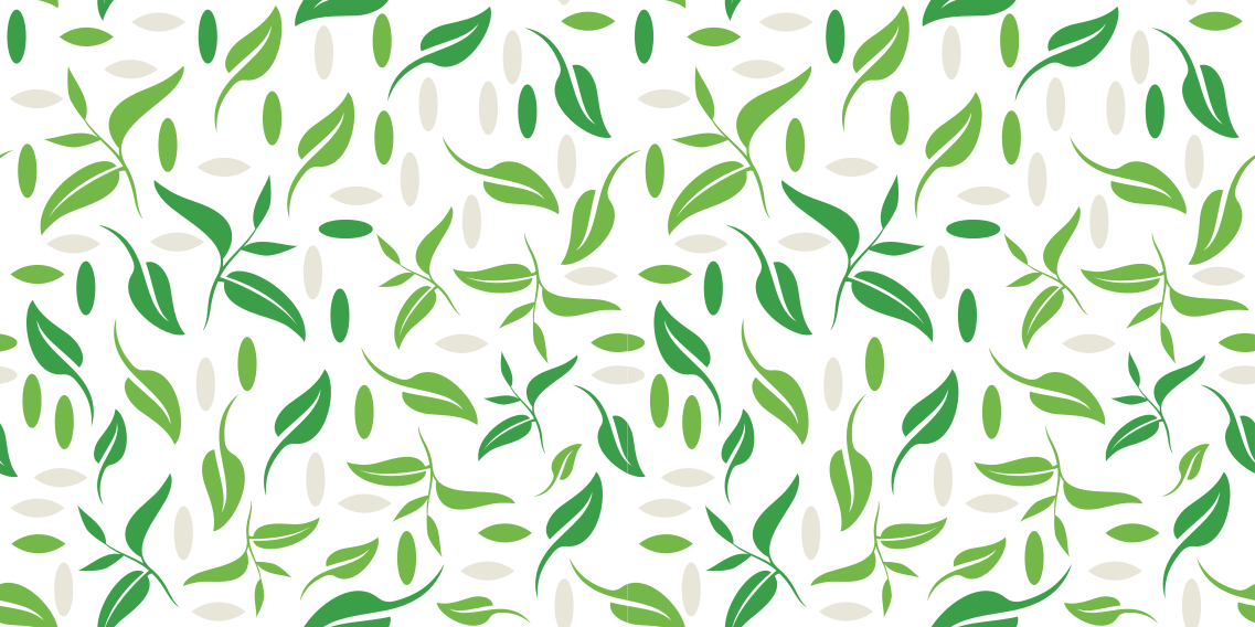 Vinyl tapijt bloemen en planten klein groen bladerenpatroon - TenStickers