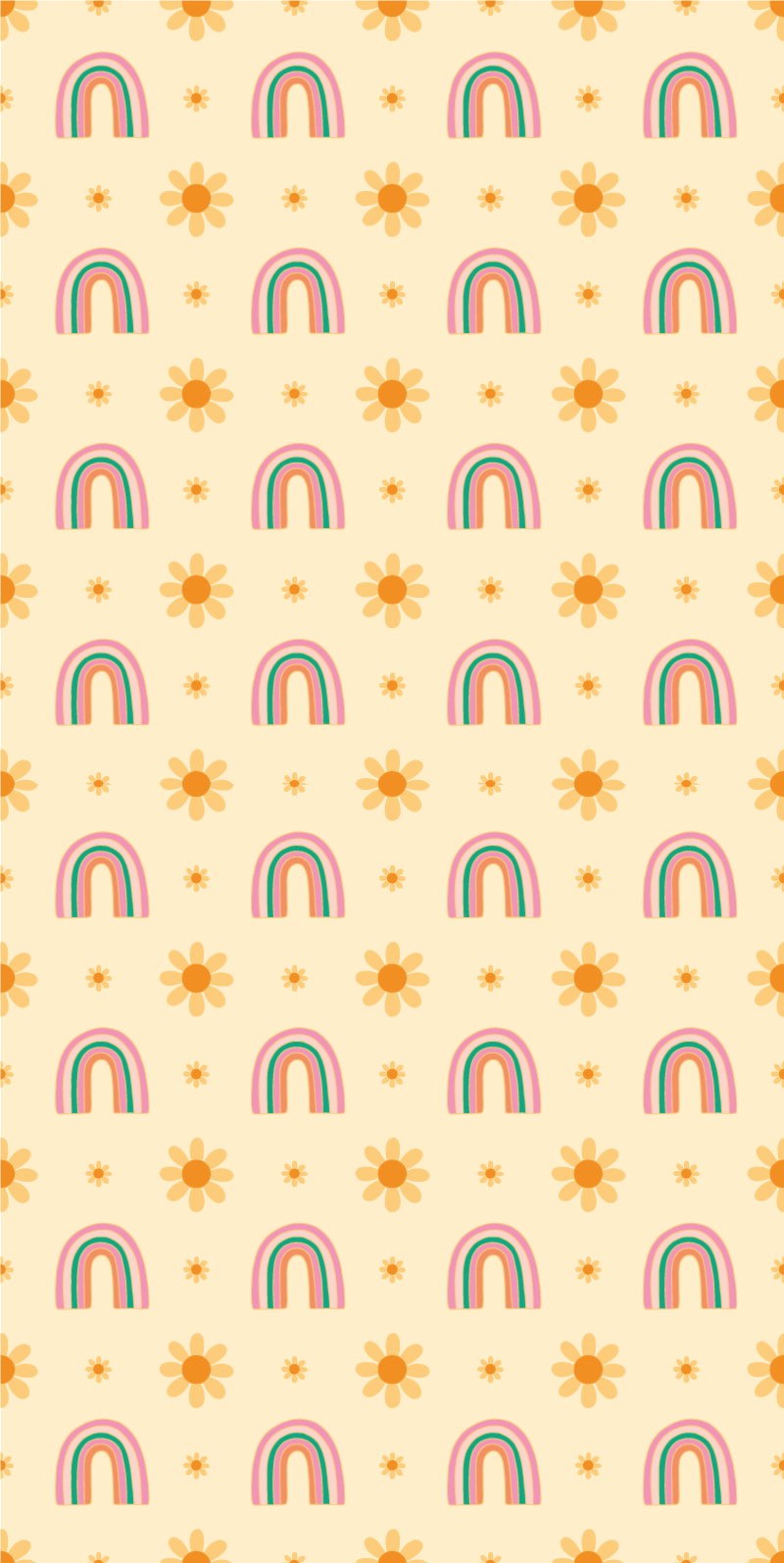 Vinyl tapijt bloemen en planten bloemen en regenbogen - TenStickers