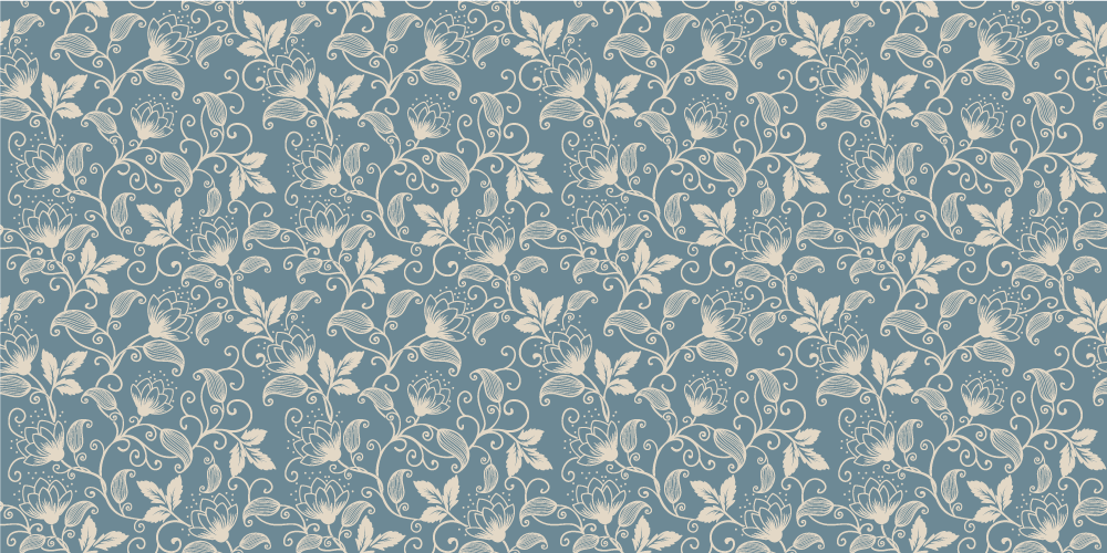 Vinyl tapijt bloemen en planten met bloemenpatroon - TenStickers