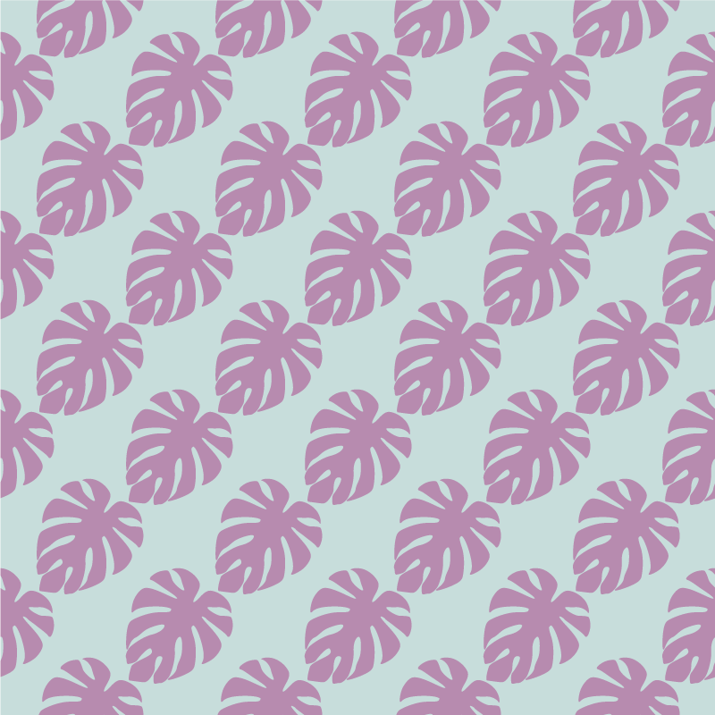 Vinyl tapijt bloemen en planten met bladpatroon print - TenStickers