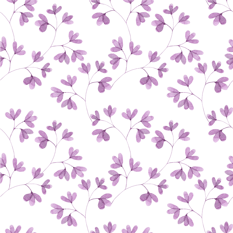 Vinyl tapijt bloemen en planten paarse bloemenprint - TenStickers
