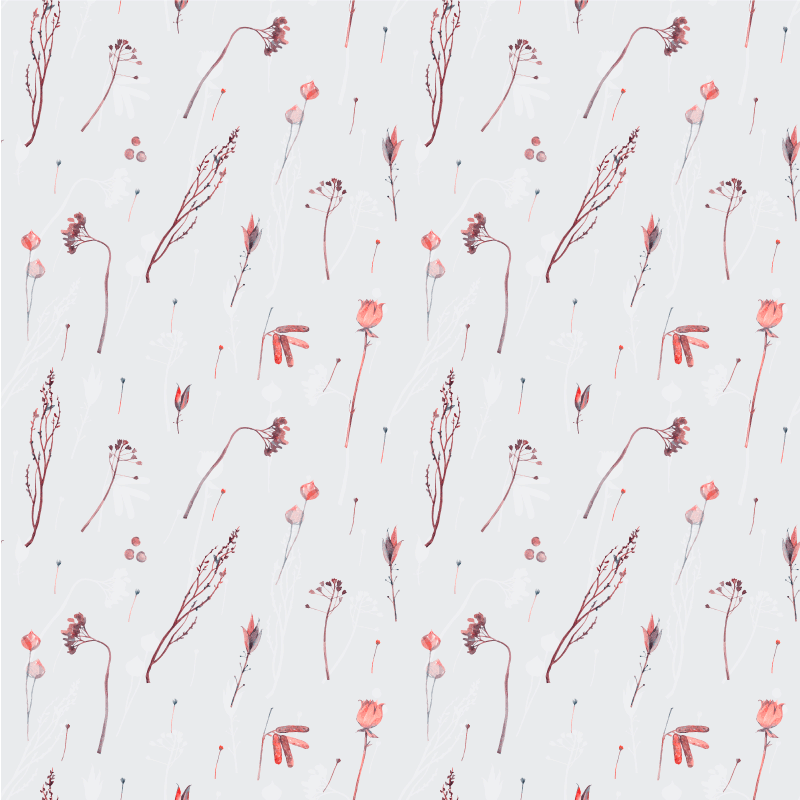 Vinyl tapijt bloemen en planten fijn bloemmotief - TenStickers