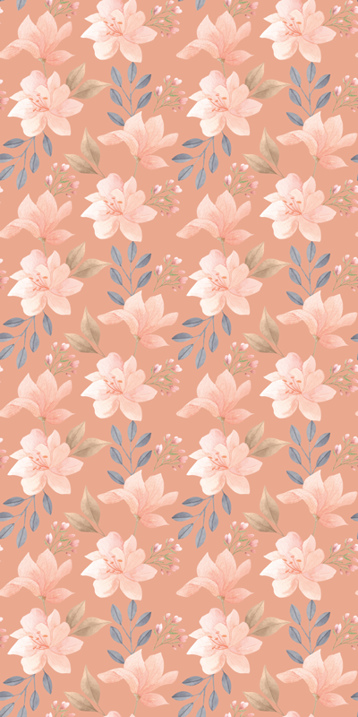 Vinyl tapijt bloemen en planten bloesem bloemenpatroon - TenStickers