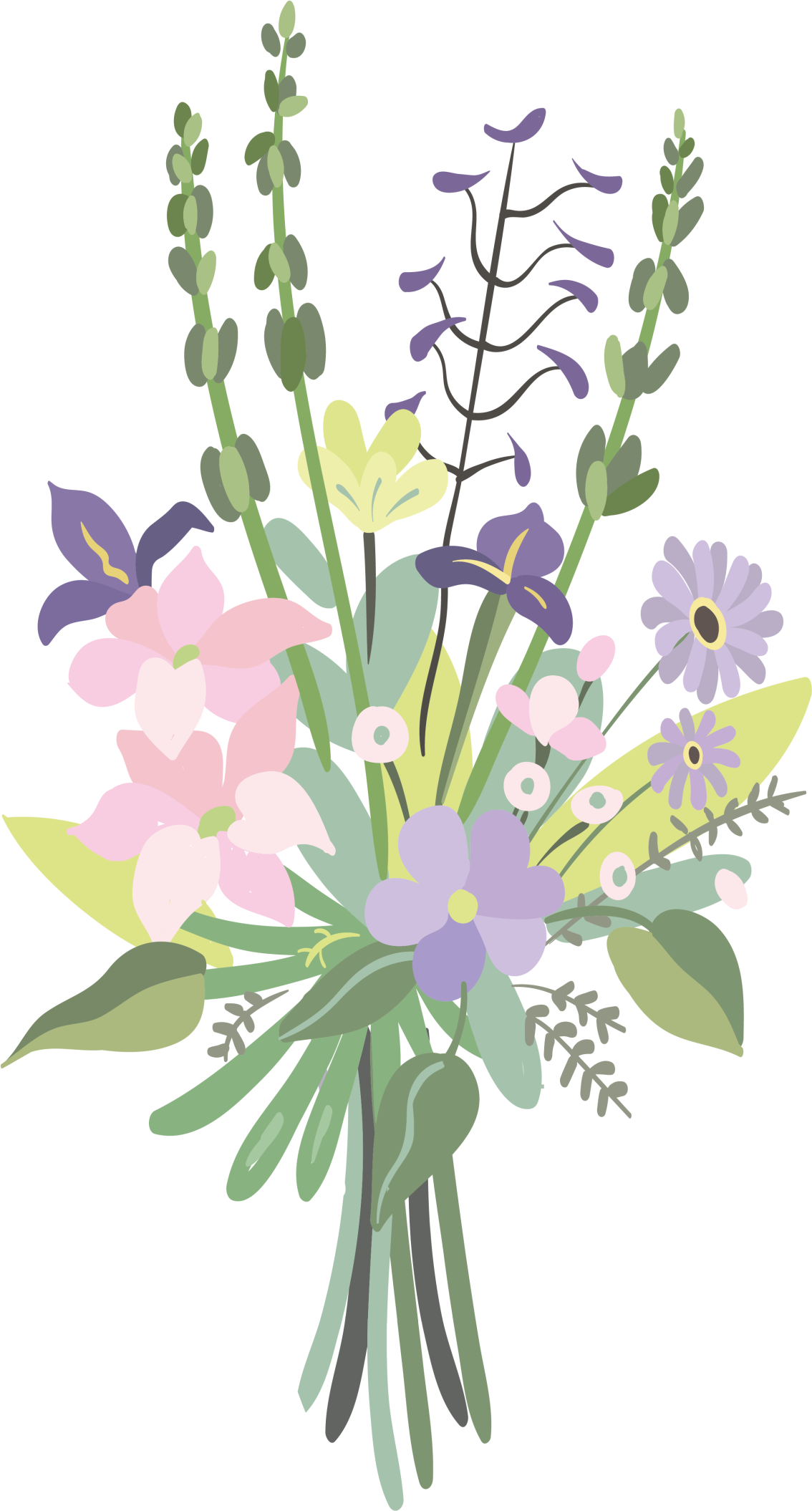Vinyl tapijt bloemen en planten kleurige bloemenboeket - TenStickers