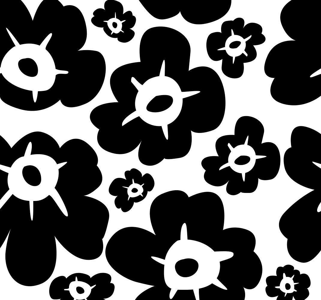 Vinyl tapijt slaapkamer zwarte klaproos - TenStickers