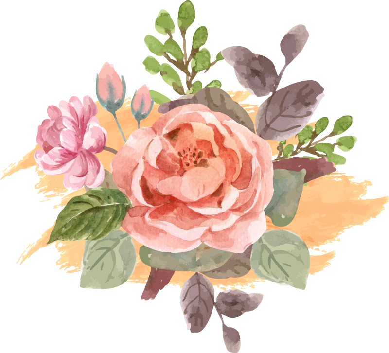 Vinyl tapijt slaapkamer blush bloom compositie - TenStickers