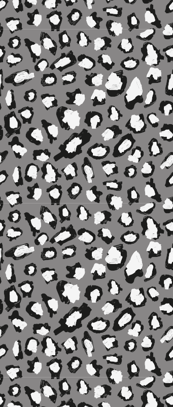 Vinyl tapijt dierenprint grijs en witte luipaardprint - TenStickers