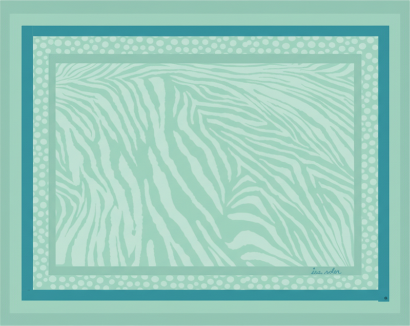 Vinyl tapijt woonkamer mint zebrapatroon - TenStickers