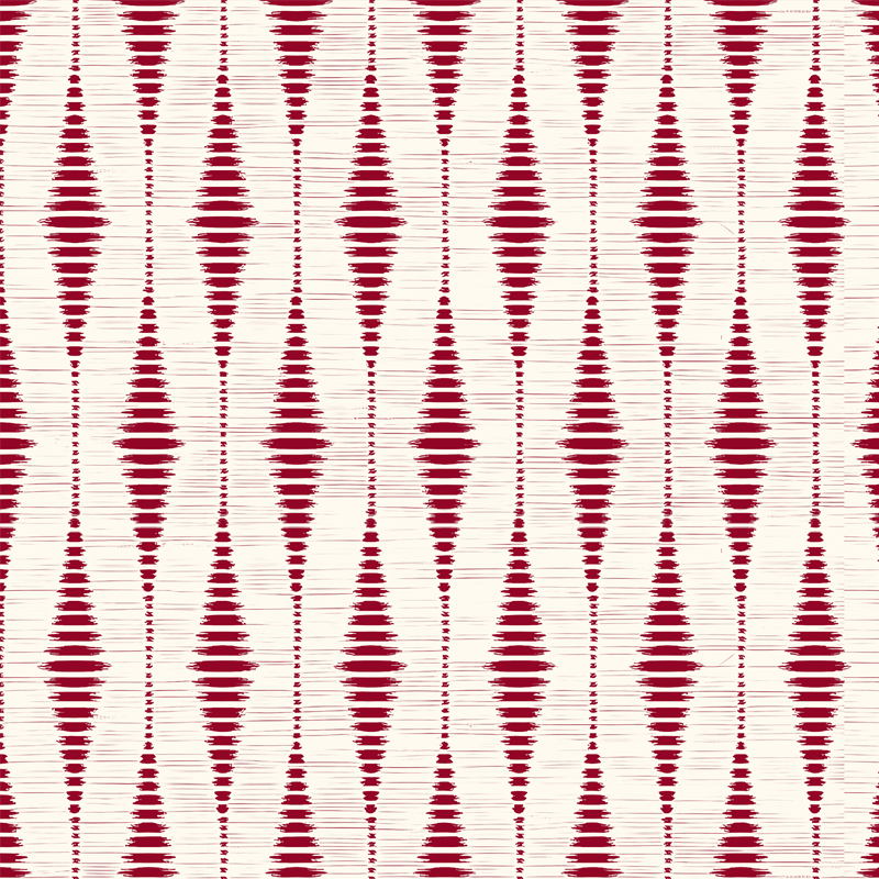 Vinyl tapijt geometrisch rood rabaul ikat - TenStickers