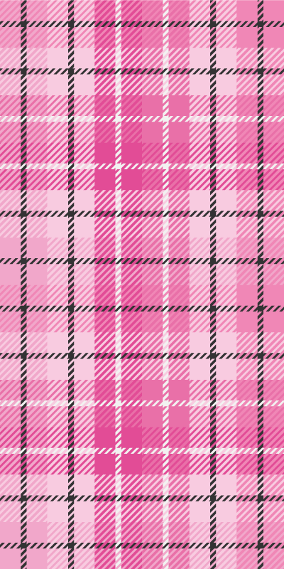 Vinyl tapijt geometrisch roze en zwarte tartan - TenStickers