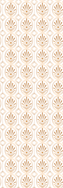 Vinyl tapijt geometrisch moderne kunst wit en goud patroon - TenStickers