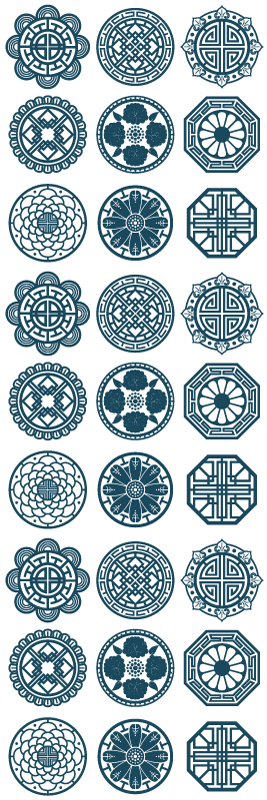 Vinyl tapijt geometrisch koreaanse vormen - TenStickers