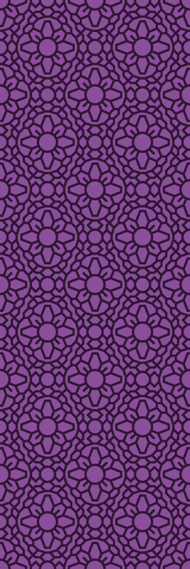 Vinyl tapijt geometrisch paarse cirkelflowers - TenStickers