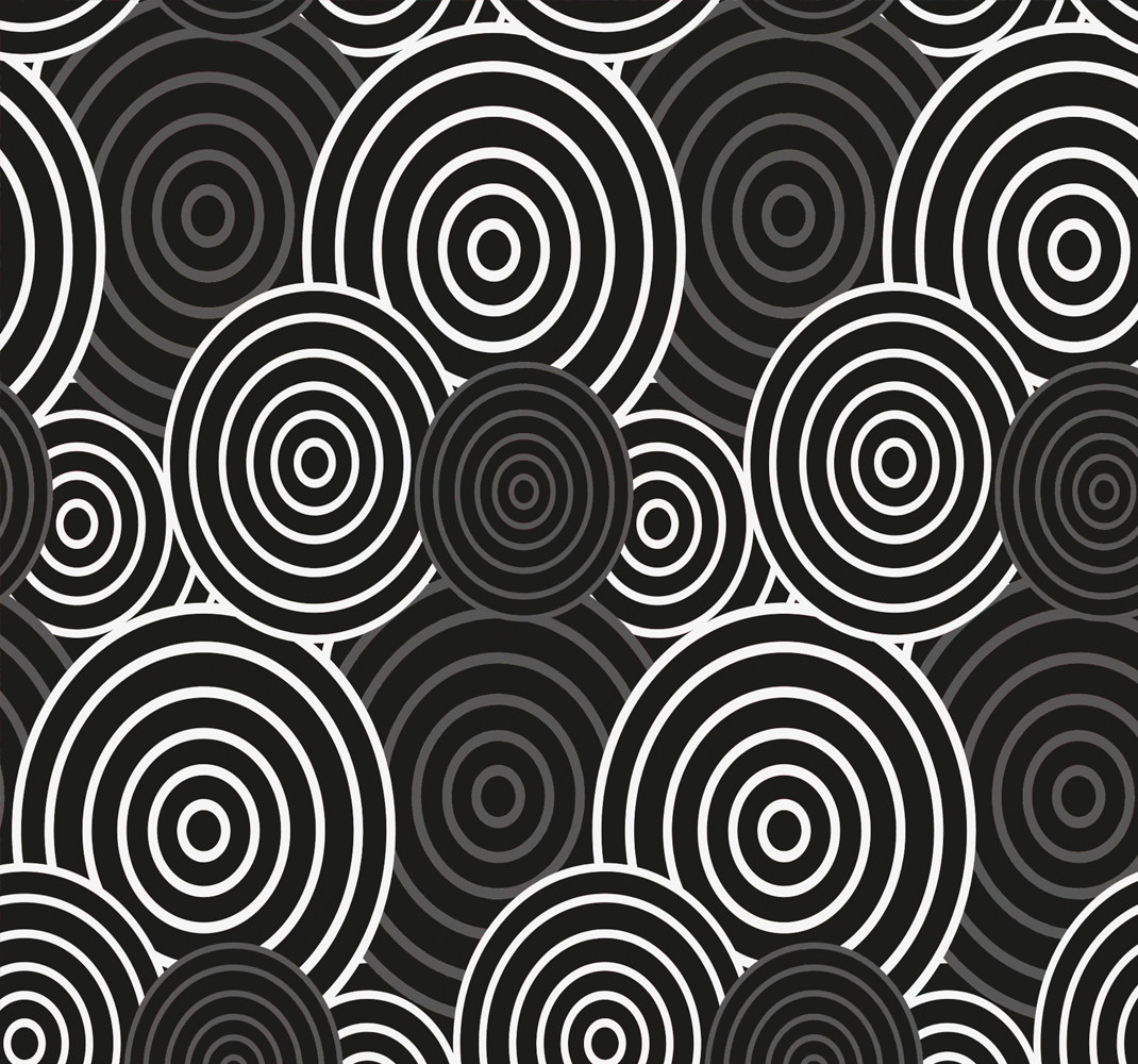 Vinyl tapijt geometrisch zwart cirkel met achtergrond - TenStickers