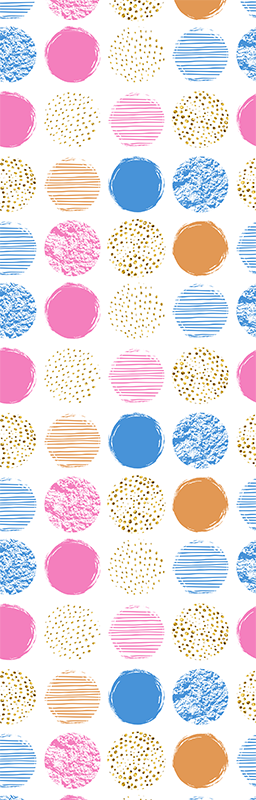 Vinyl tapijt geometrisch gekleurd stippenpatroon - TenStickers