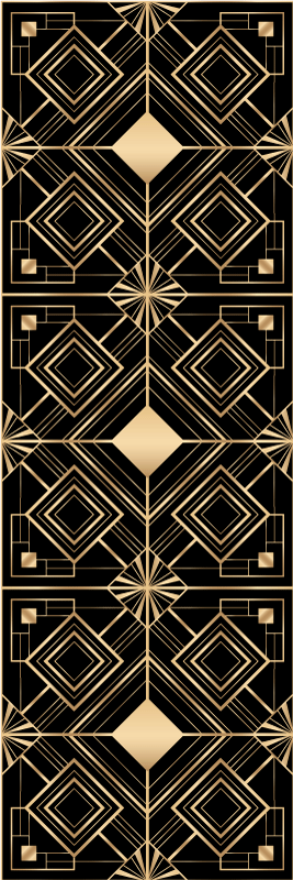 Vinyl tapijt geometrisch moderne kunst zwart en goud - TenStickers
