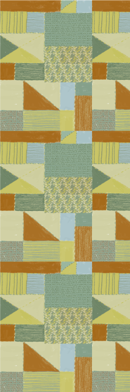 Vinyl tapijt geometrisch patchwork kleurrijke driehoek - TenStickers