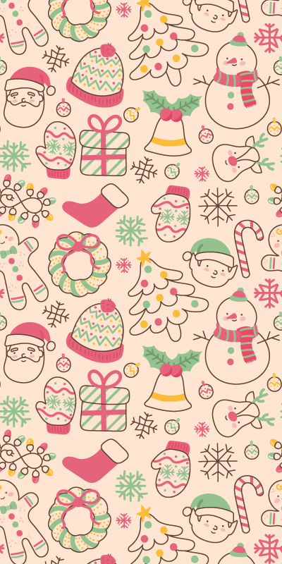 Vinyl tapijt kerstmis met kerstverlichting - TenStickers