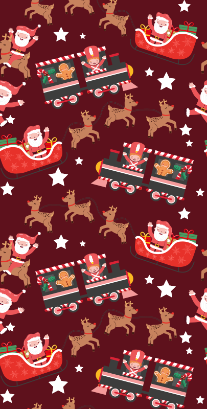 Vinyl tapijt kerstmis santa claus slee - TenStickers