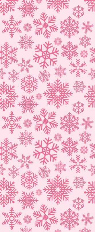 Vinyl tapijt kerstmis roze sneeuwvlokken design - TenStickers