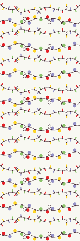 Vinyl tapijt kerstmis kleurrijke kerstverlichting - TenStickers