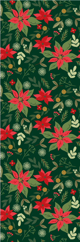 Vinyl tapijt kerstmis bladeren kerstdecoraties - TenStickers