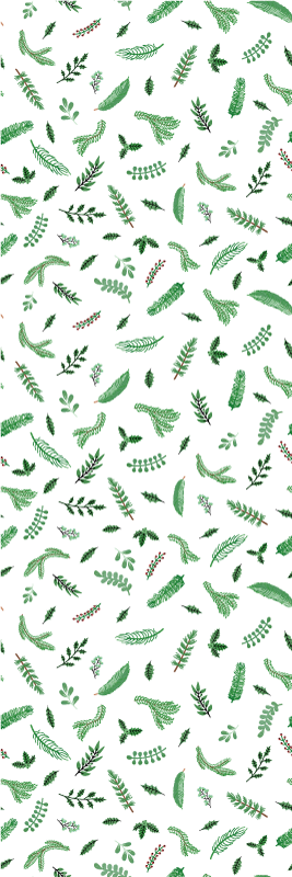 Vinyl tapijt kerstmis bladerenpatroon kerstdecoraties - TenStickers