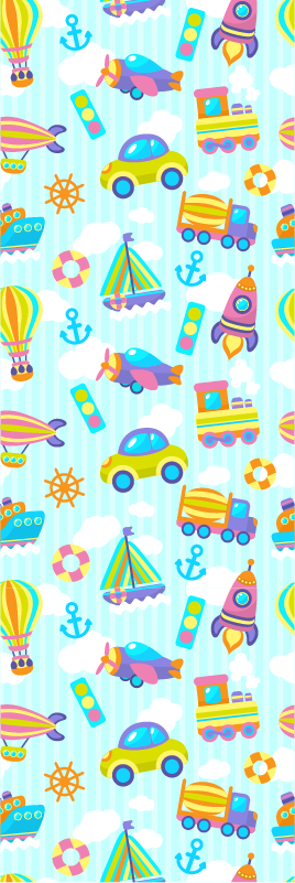 Vinyl tapijt slaapkamer schattig auto ontwerp - TenStickers