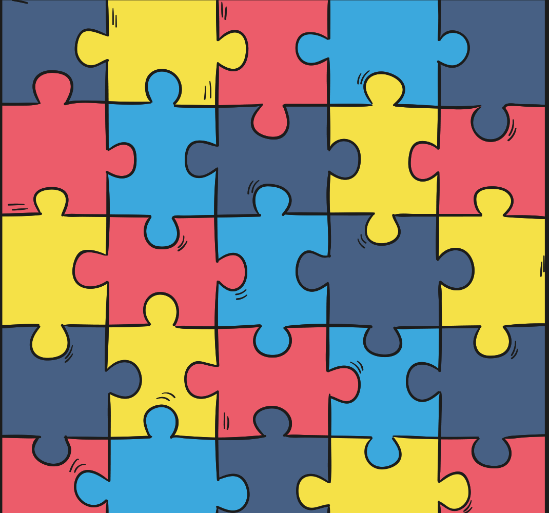 Vinyl tapijt slaapkamer regenboog puzzel - TenStickers