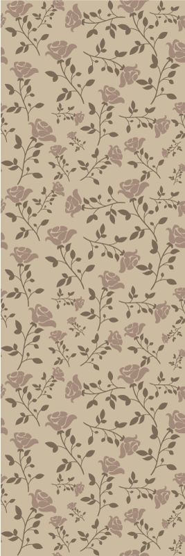 Vinyl tapijt slaapkamer bruin vintage rozenpatroon - TenStickers