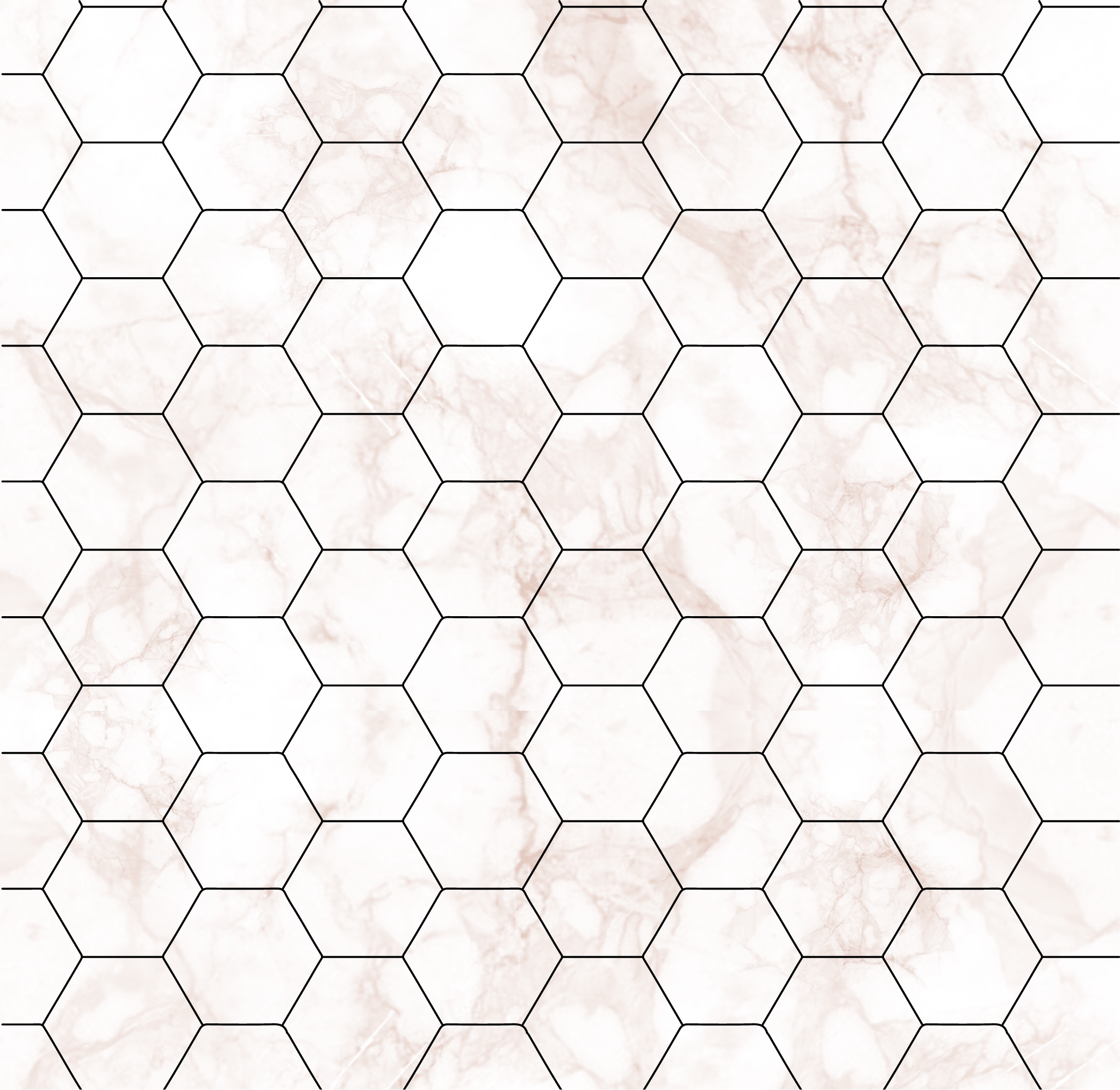 Vinyl tapijt slaapkamer marmeren hexagon tegels - TenStickers