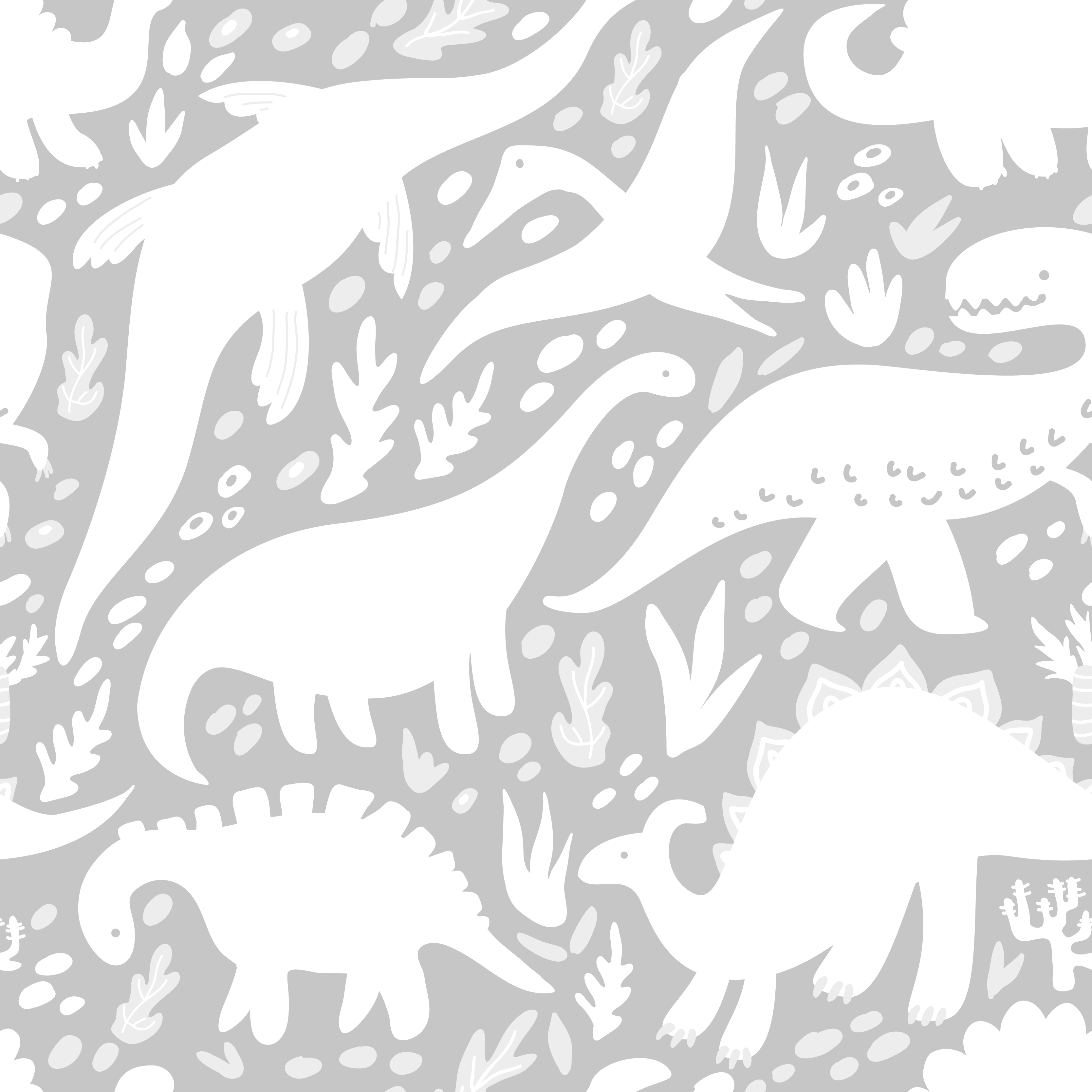 Vinyl tapijt slaapkamer dinosaurussen wit patroon - TenStickers