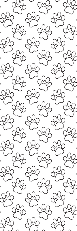 Vinyl tapijt slaapkamer zwart-wit kattenpootpatroon - TenStickers
