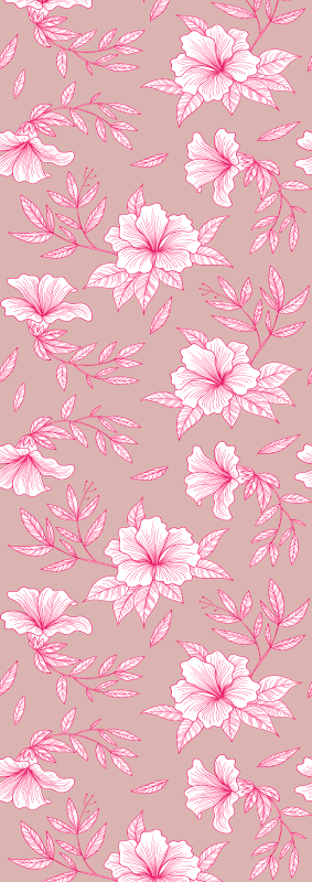 Vinyl tapijt slaapkamer neon roze lotus - TenStickers
