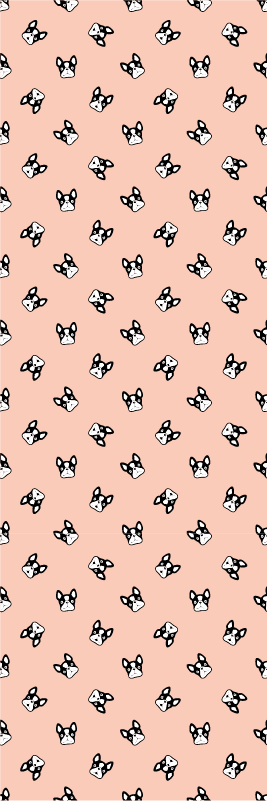 Vinyl tapijt slaapkamer schattig franse bulldog patroon - TenStickers