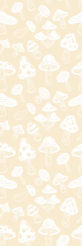 Vinyl tapijt slaapkamer beige paddenstoelen ontwerpen - TenStickers