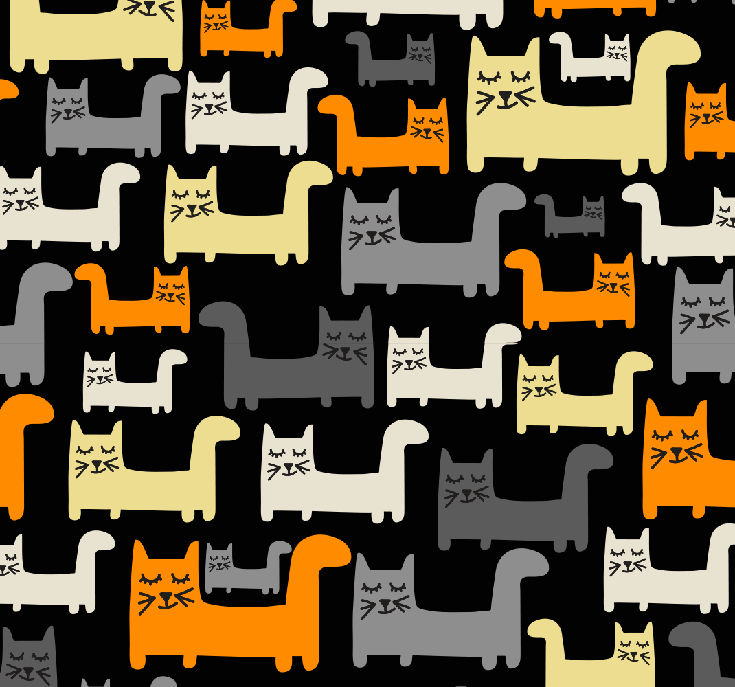 Vinyl tapijt slaapkamer kleurrijke geometrische katten - TenStickers