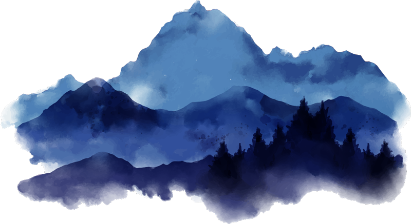 Vinyl tapijt natuur papercut bergen - TenStickers