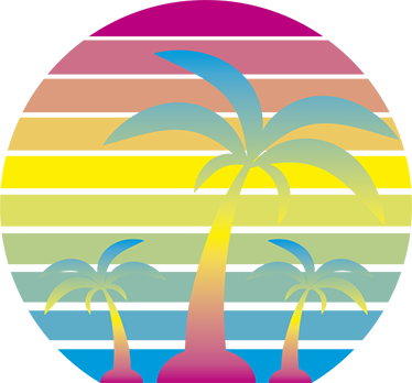 Vinyl tapijt natuur 80's vintage zonsondergang - TenStickers