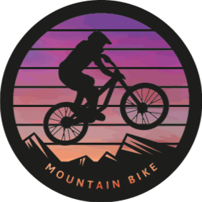 Vinyl tapijt natuur bergen mountainbiker - TenStickers