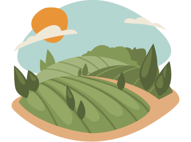 Vinyl tapijt natuur velden illustratie - TenStickers