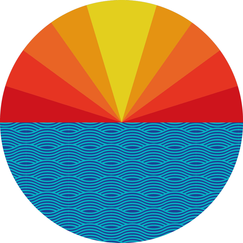 Vinyl tapijt natuur retro zeezonsondergang - TenStickers