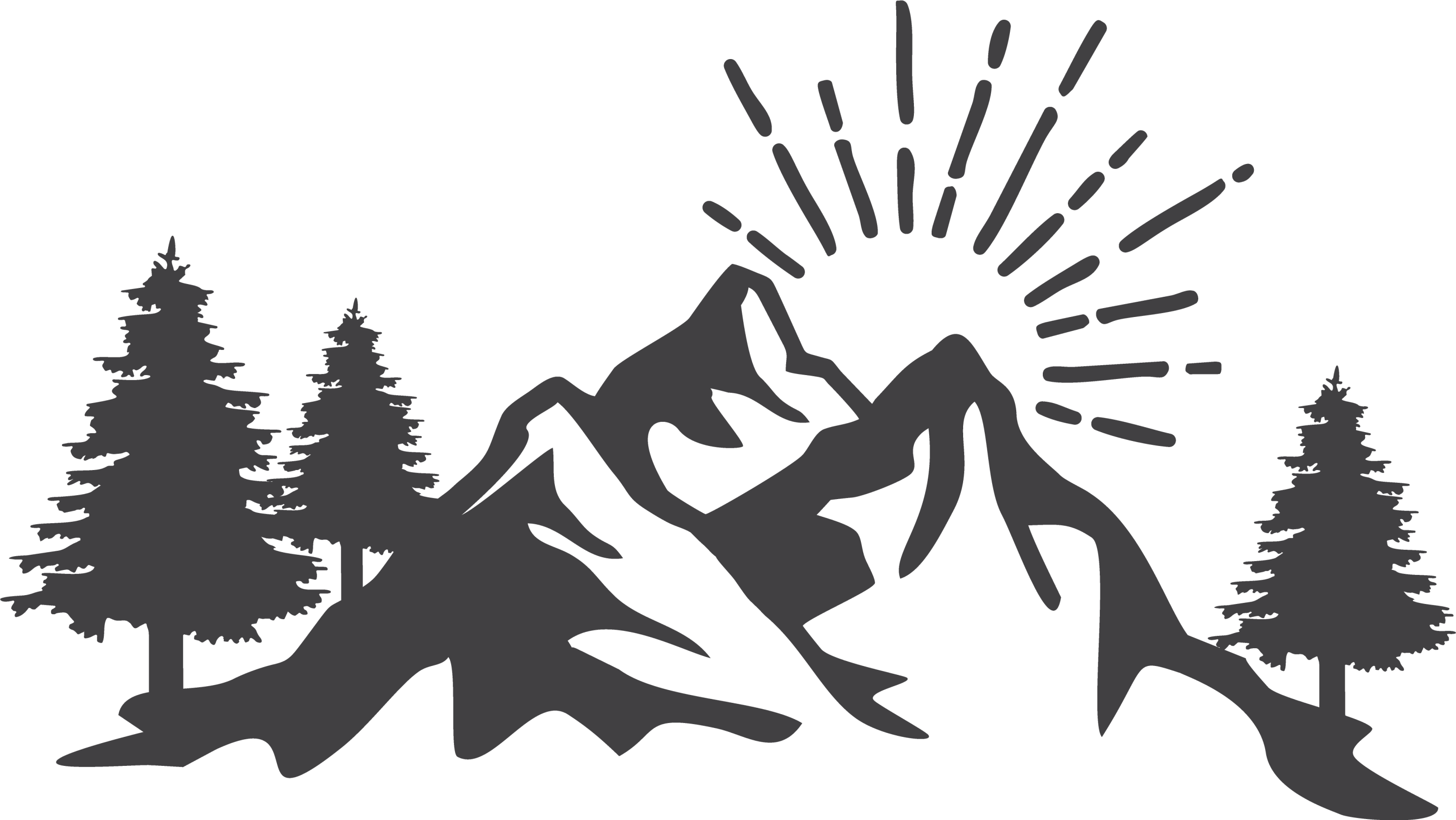 Vinyl tapijt natuur zon bergsilhouet - TenStickers