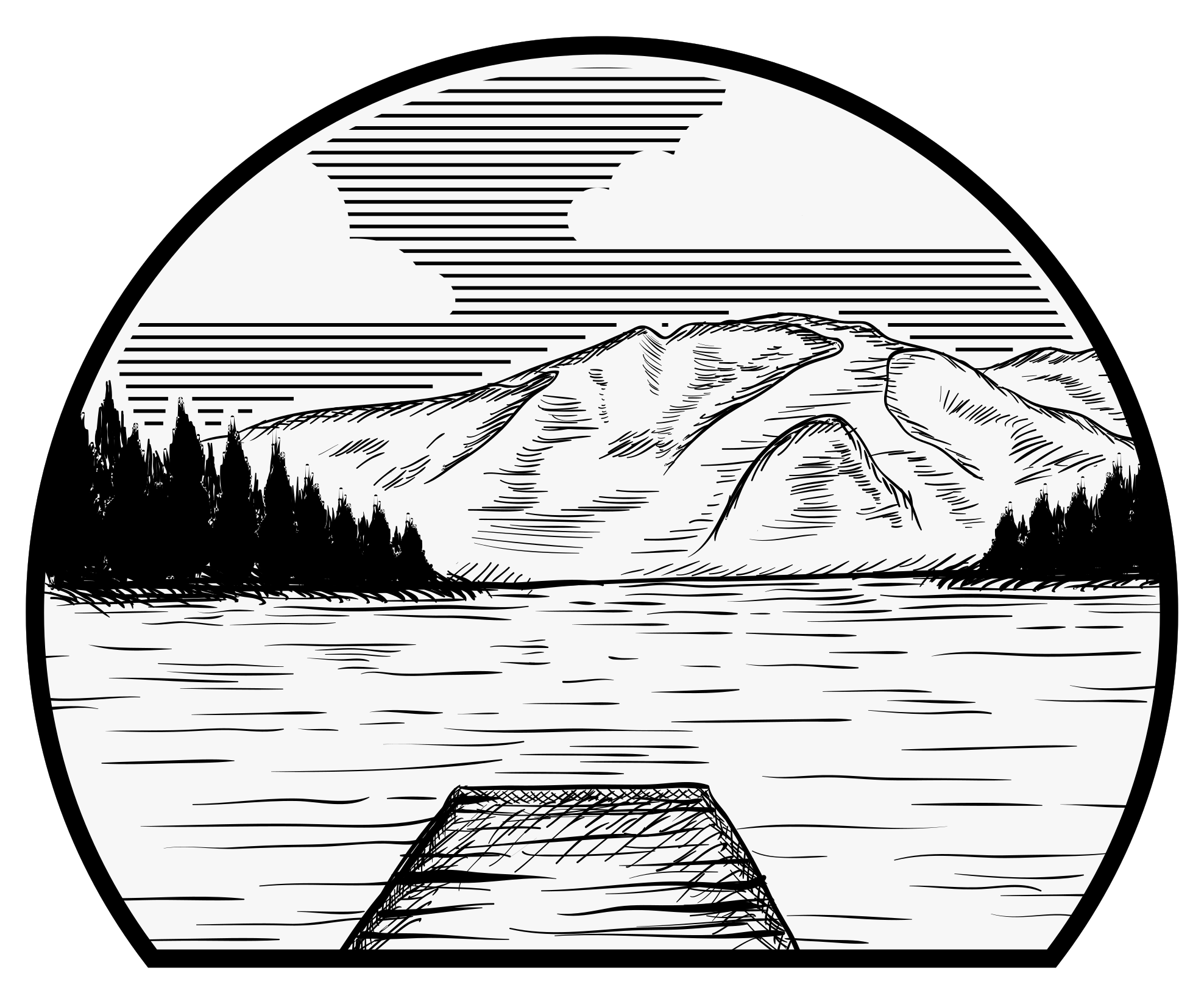 Vinyl tapijt natuur motorhome dennenmeer - TenStickers