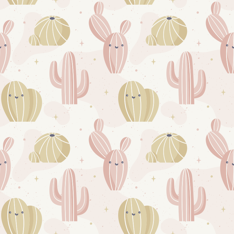 Vinyl tapijt natuur schattig cactuspatroon - TenStickers