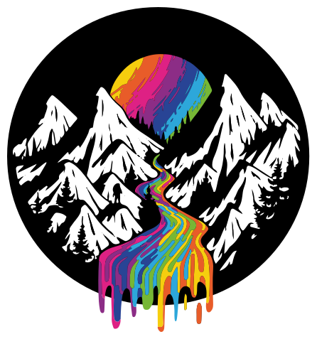 Vinyl tapijt natuur regenboogberglandschap - TenStickers