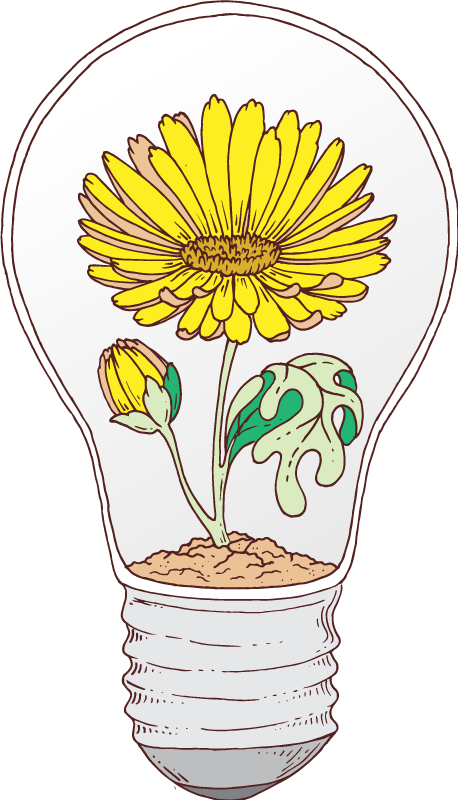 Vinyl tapijt natuur bloeiende gloeilamp - TenStickers